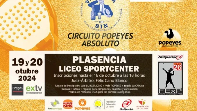 Pádel Absoluto Popeyes en Plasencia